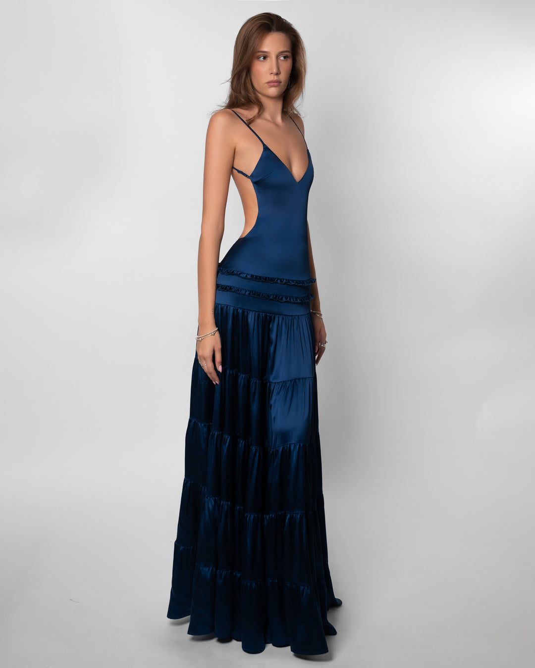 Women's Wedding Guest V Neck Cutout Dress | Maxi