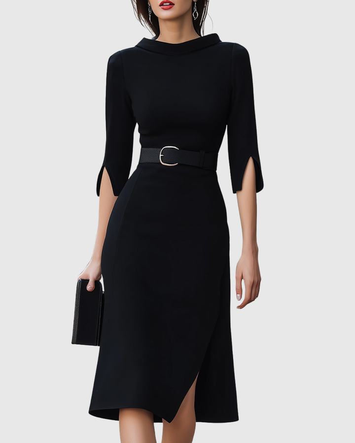 Women's Elegant Black Formal Dress | Midi