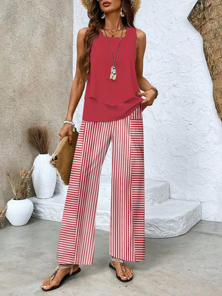 Women's Chique Summer Tank Top and Trouser Set | Two Piece