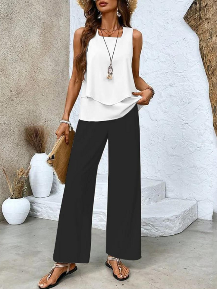 Women's Chique Summer Tank Top and Trouser Set | Two Piece