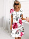 Women's Ruffled Floral Pleated Dress | Mini