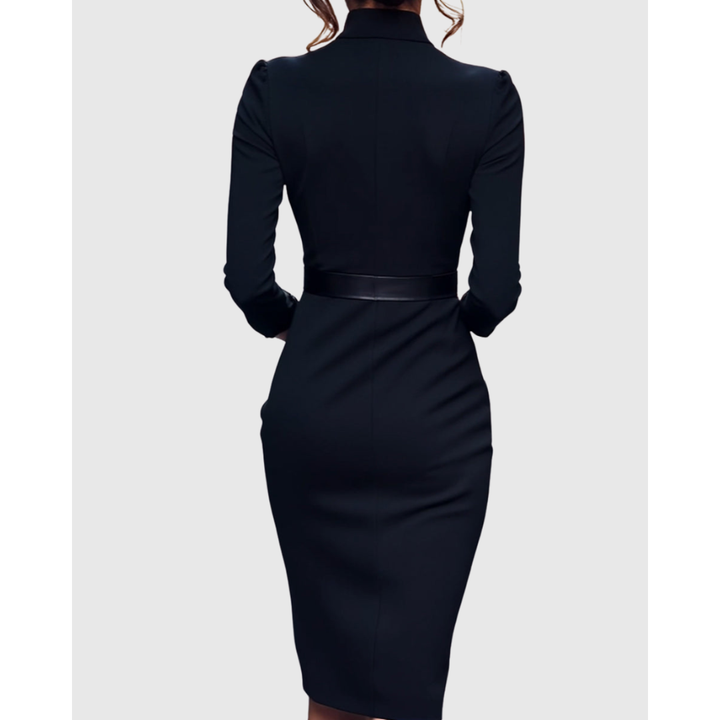Women's V-Neck Work Dress | Midi