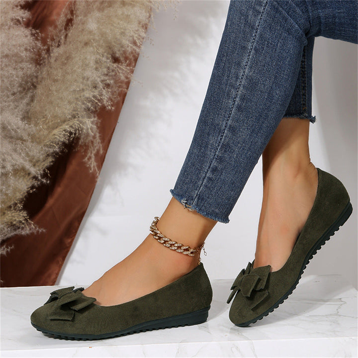 Women's Bow Tie Detail Round Toe Flat Shoes | Orthopedic