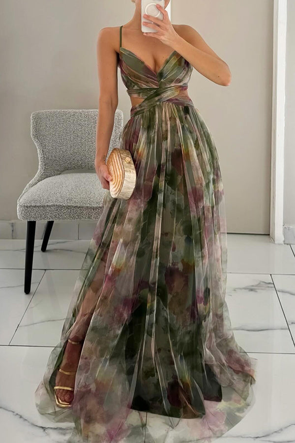 Women's Garden Party Floral Print Wedding Guest Dress | Maxi