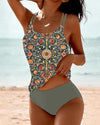 Women's Beach Summer Printed Tankini Swimsuit | Two Piece