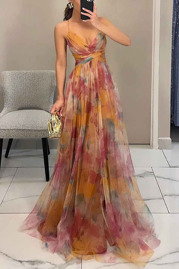 Women's Garden Party Floral Print Wedding Guest Dress | Maxi