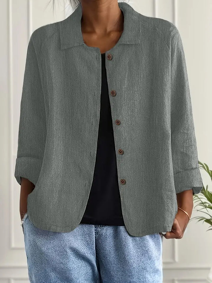 Women's Casual Button Front Relaxed Fit Shirt | Long Sleeves