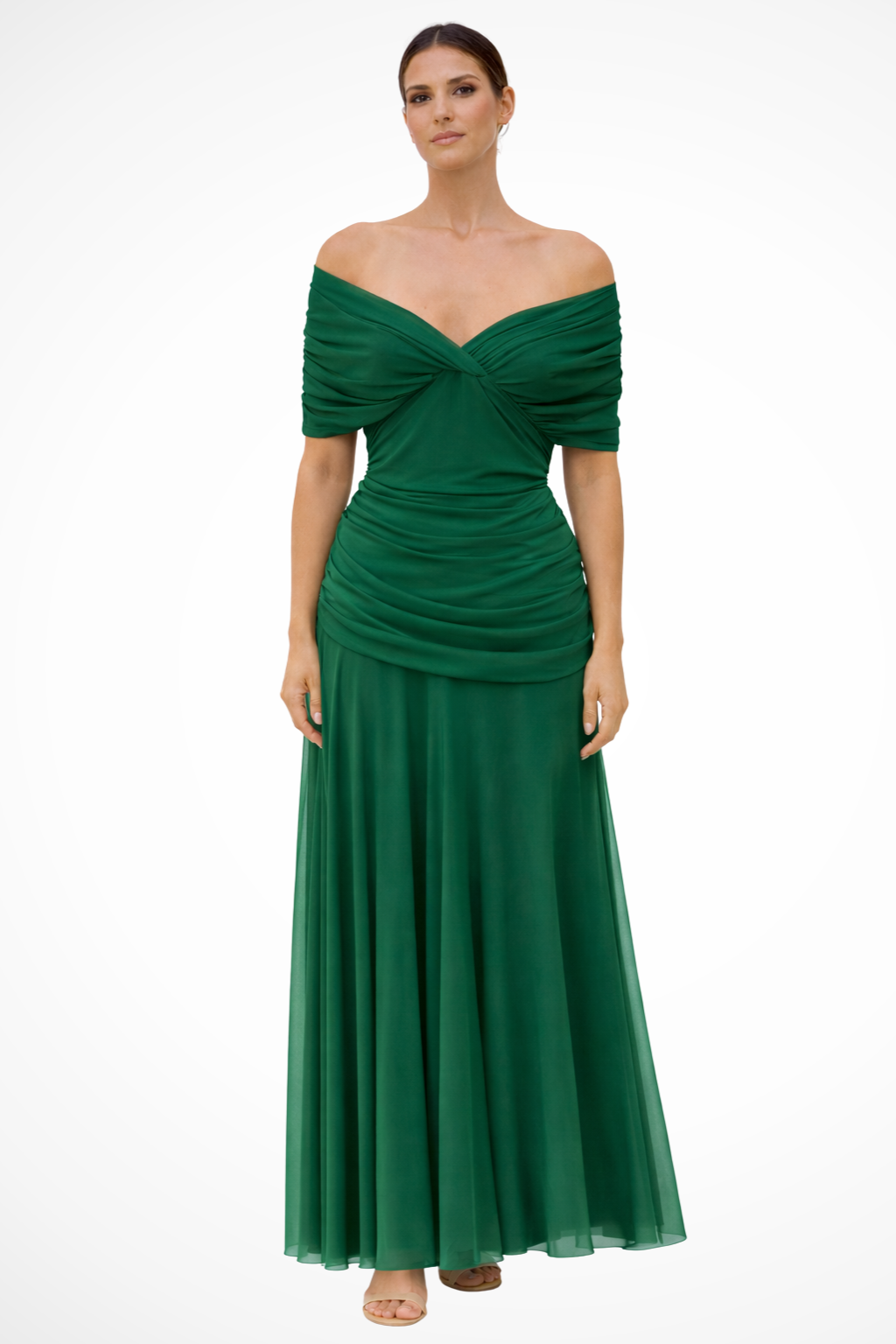 Women's Elegant Off-Shoulder Pleated Summer Dress | Maxi