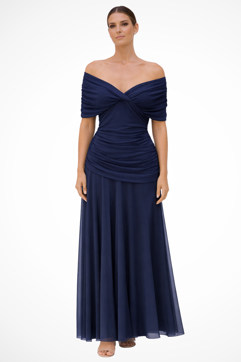 Women's Elegant Off-Shoulder Pleated Summer Dress | Maxi
