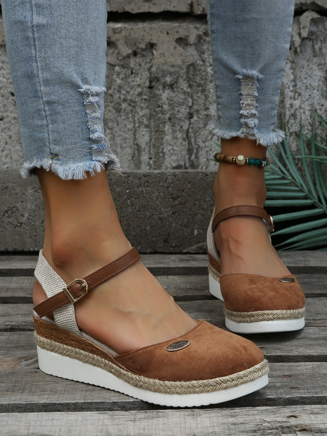 Women's Espadrille Wedge Ankle Strap Sandals | Orthopedic