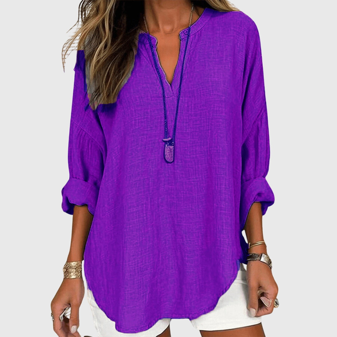 Women's Flowy Elegant Beach Summer Shirt | Long Sleeve