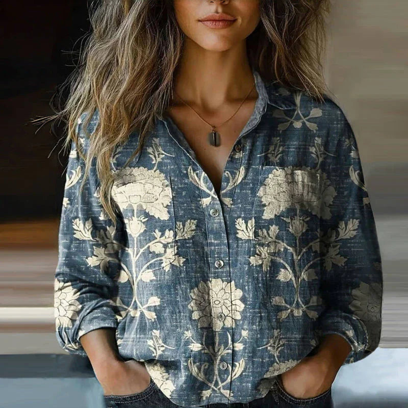 Women's Bohemian Pattern Vintage Blouse | Long Sleeves