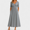 Women's V-Neck Summer Short Sleeve Dress | Midi