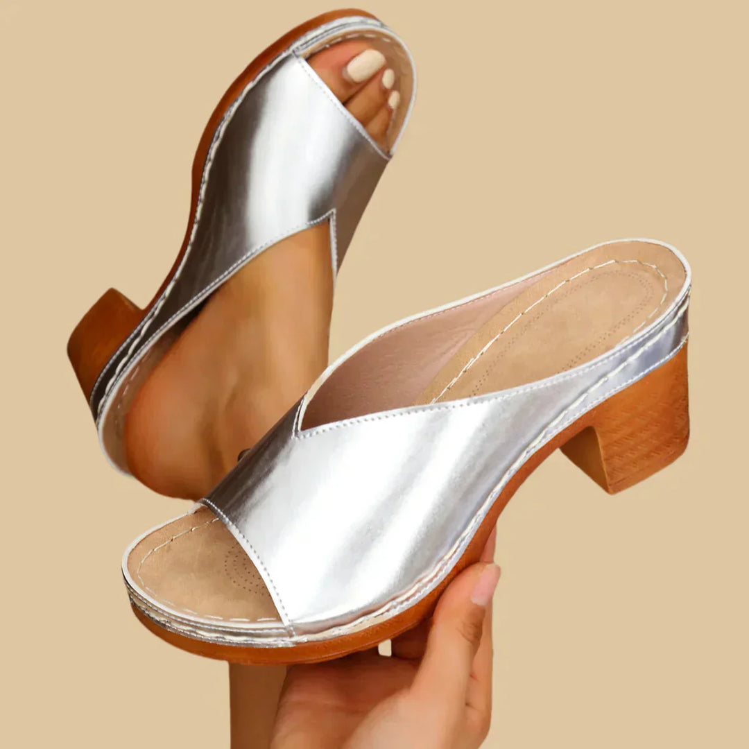 Women's Casual Orthopedic Slip On Sandals | Block Heels