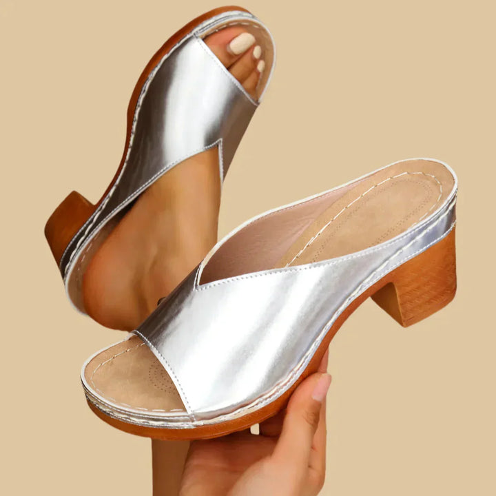 Women's Casual Orthopedic Slip On Sandals | Block Heels