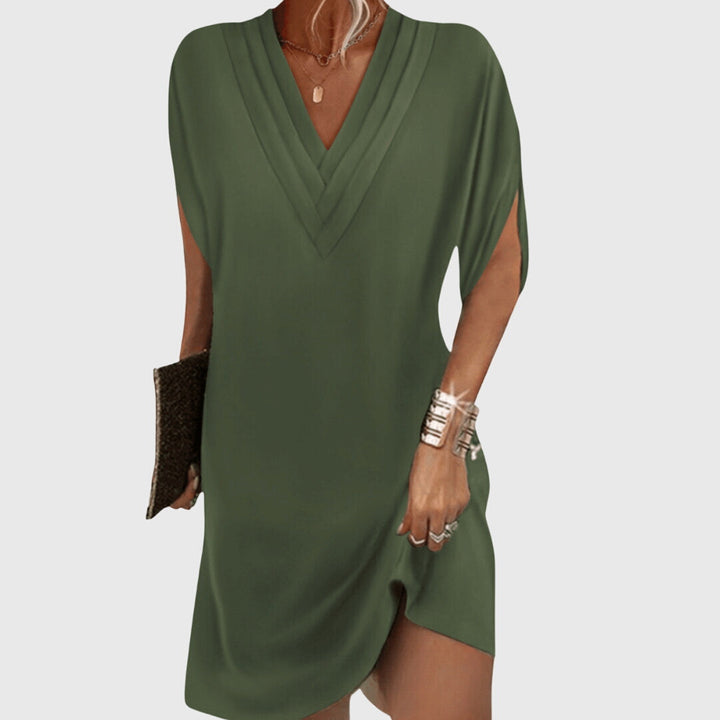 Women's Elegant V-Neck Loose Dress | Mini