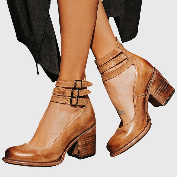 Women's Elegant Multi-Strap Block Heel Sandals | Orthopedic