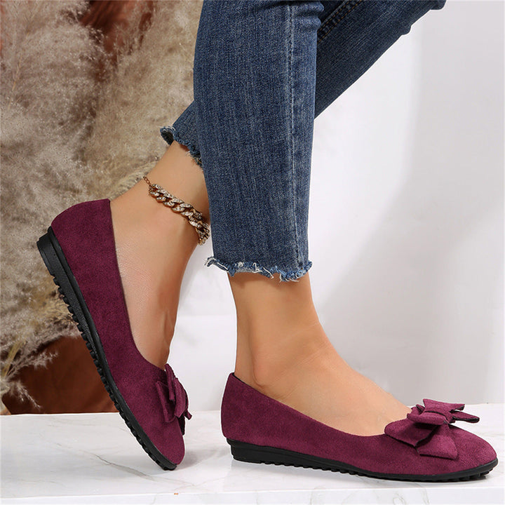 Women's Bow Tie Detail Round Toe Flat Shoes | Orthopedic