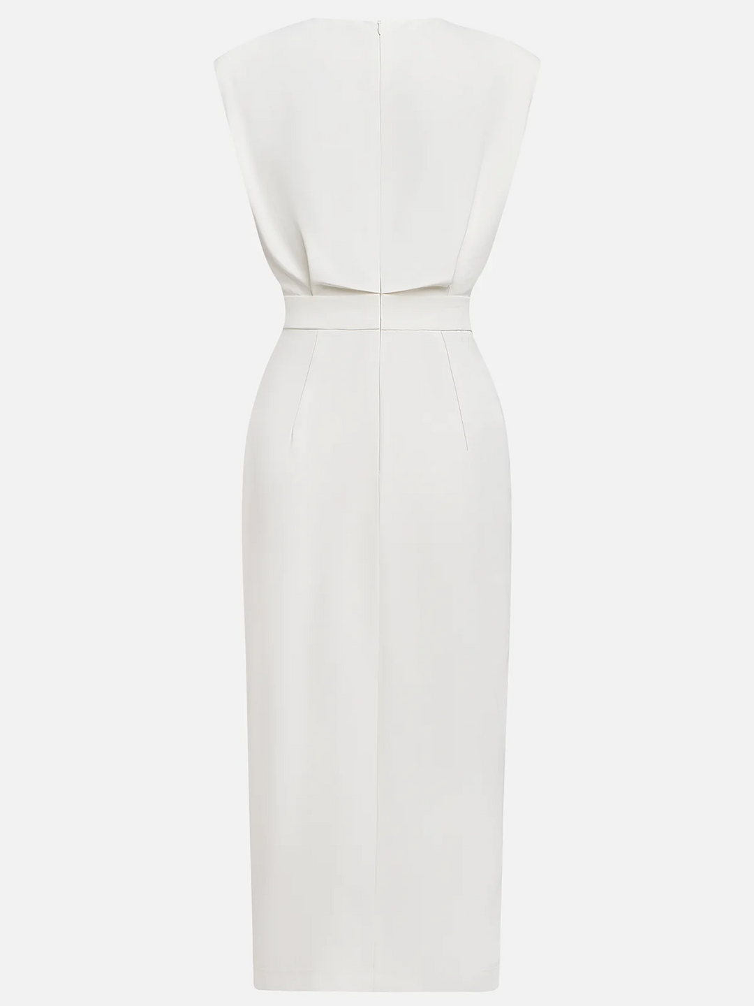 Women's Elegant Button-Front Detail Work Dress with Slit | Midi