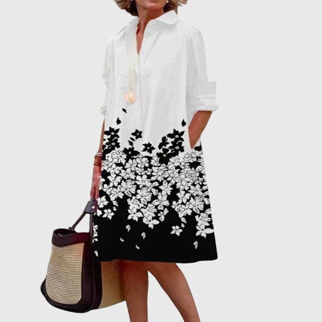 Women's Elegant Shirt Dress With Pockets | Mini
