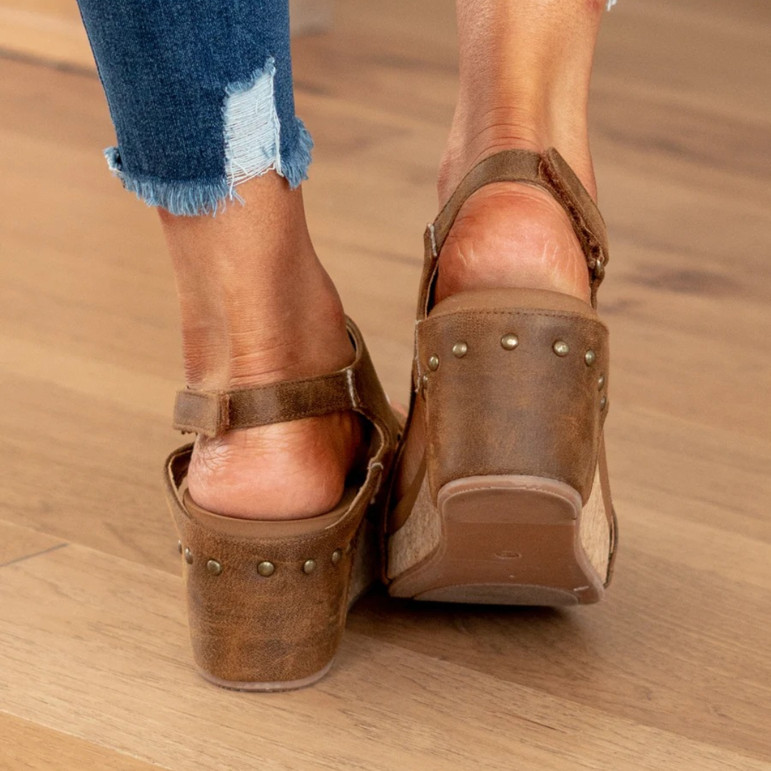 Women's Casual Ankle Strap Hook and Loop Wedge Sandals | Orthopedic