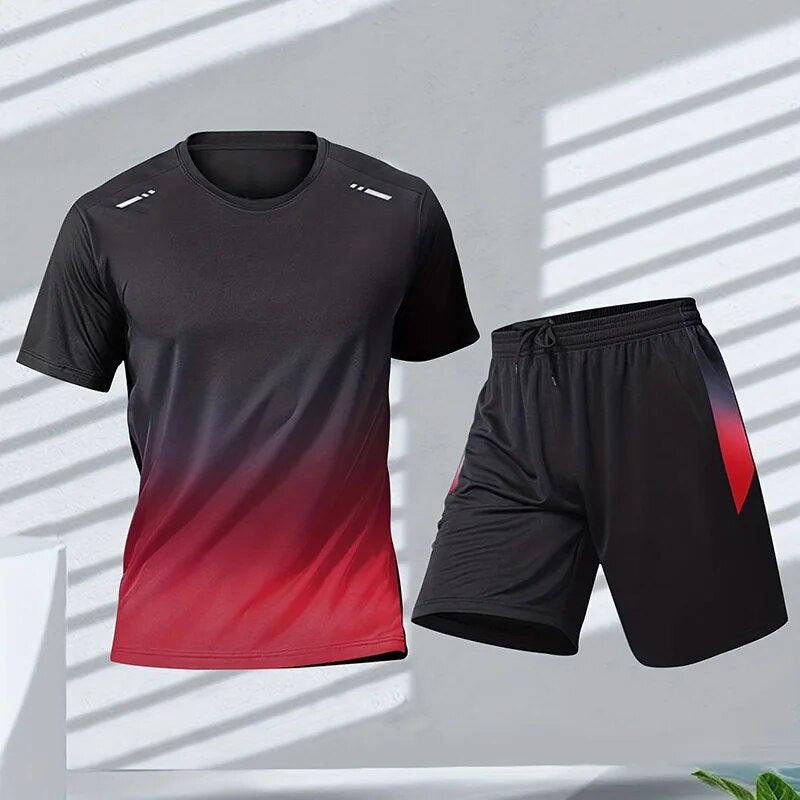 Men's Gym Activewear T-Shirt and Shorts Set | Two Piece