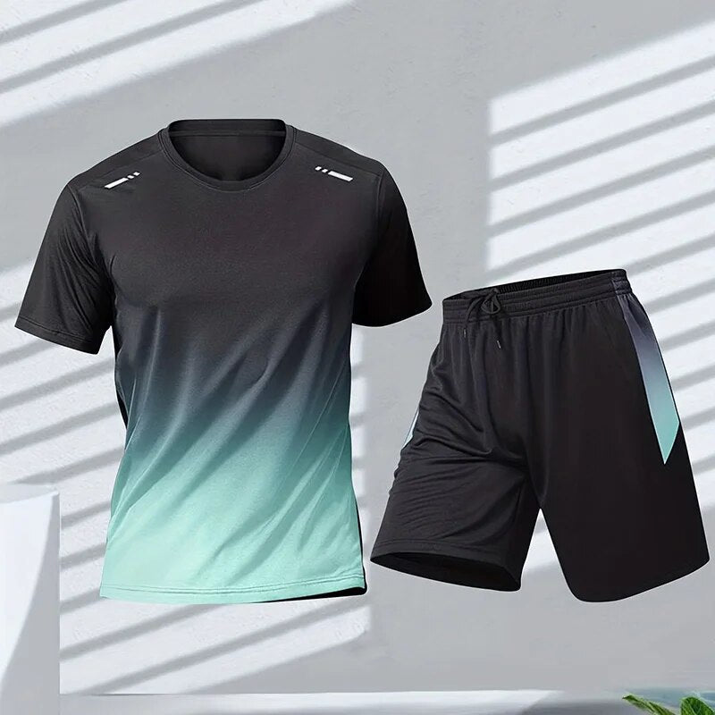 Men's Gym Activewear T-Shirt and Shorts Set | Two Piece