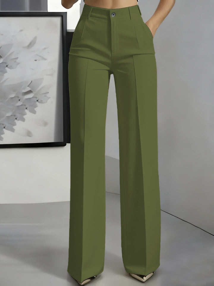 Women's Elegant Formal High Waist Trousers | Straight Cut