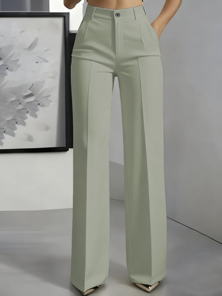 Women's Elegant Formal High Waist Trousers | Straight Cut