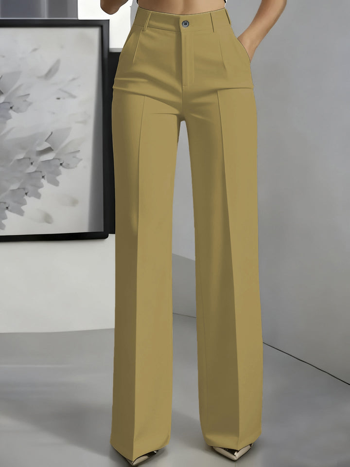 Women's Elegant Formal High Waist Trousers | Straight Cut