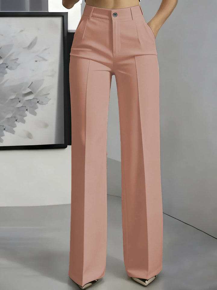 Women's Elegant Formal High Waist Trousers | Straight Cut