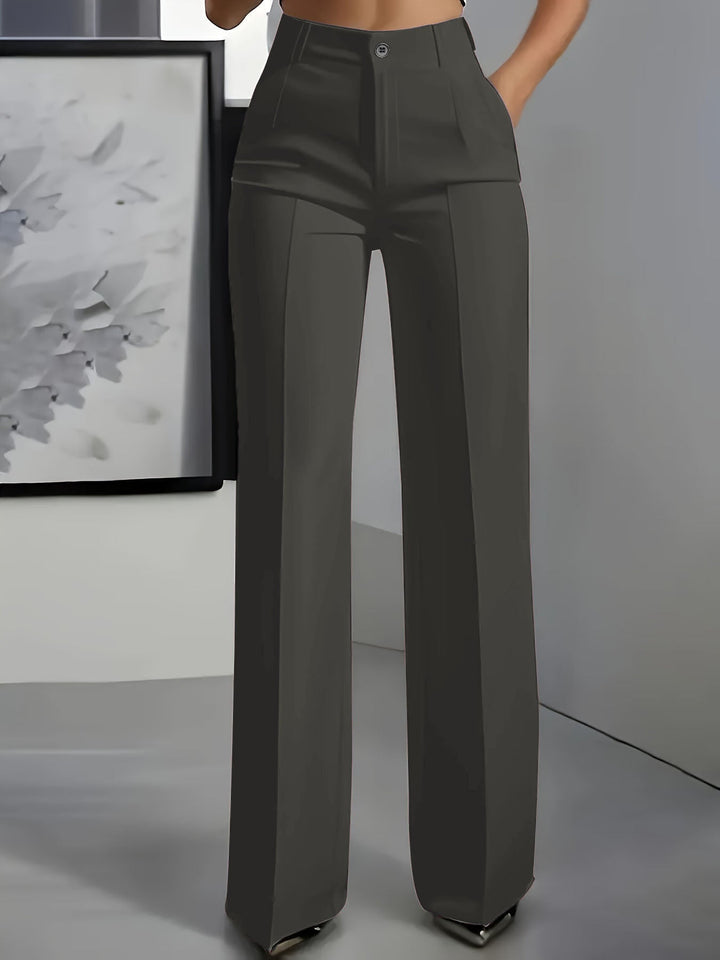 Women's Elegant Formal High Waist Trousers | Straight Cut