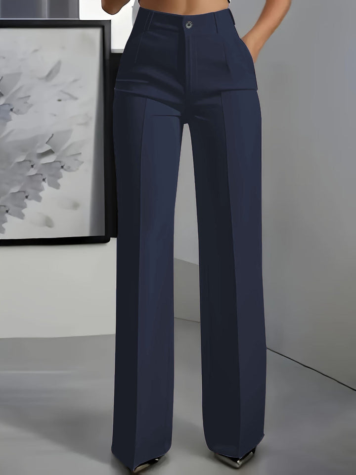 Women's Elegant Formal High Waist Trousers | Straight Cut