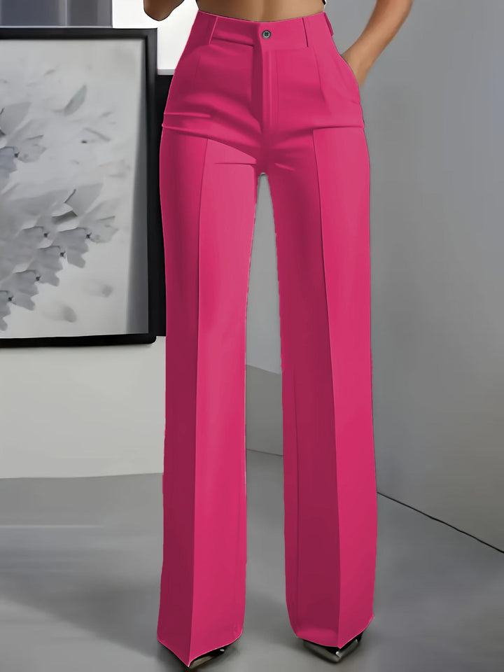Women's Elegant Formal High Waist Trousers | Straight Cut