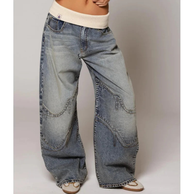 Women's Streetwear Style Baggy Jeans | Casual