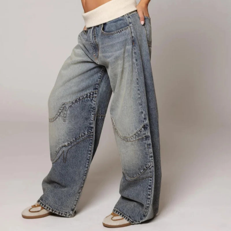 Women's Streetwear Style Baggy Jeans | Casual