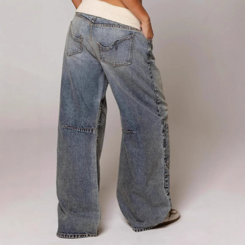 Women's Streetwear Style Baggy Jeans | Casual