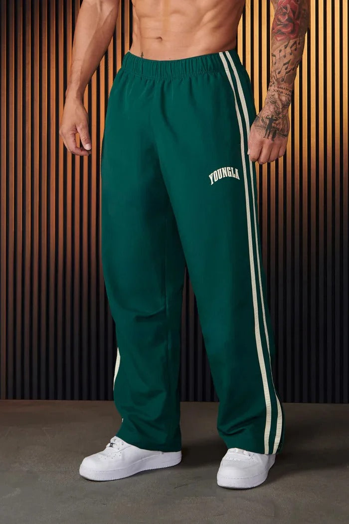 Men's Baggy Double Stripes Detail Jogger Pants | Drawstring