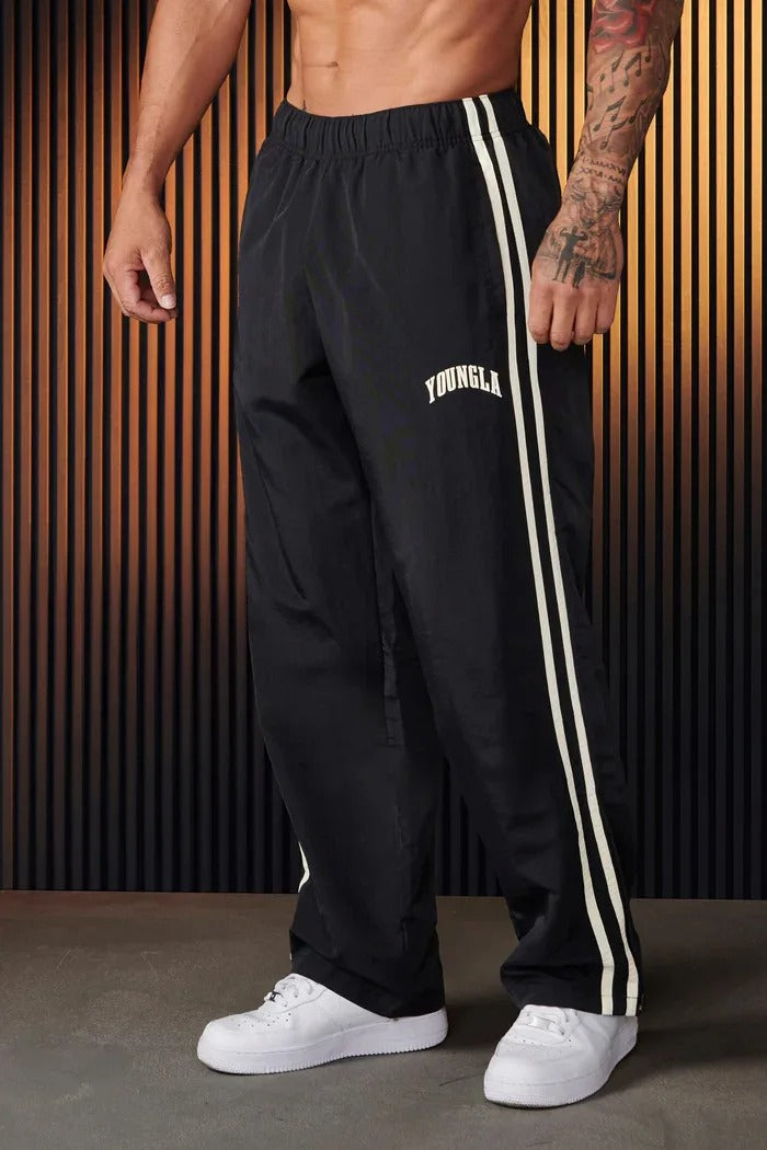 Men's Baggy Double Stripes Detail Jogger Pants | Drawstring