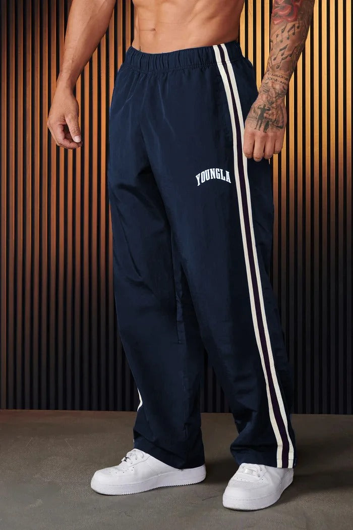 Men's Baggy Double Stripes Detail Jogger Pants | Drawstring