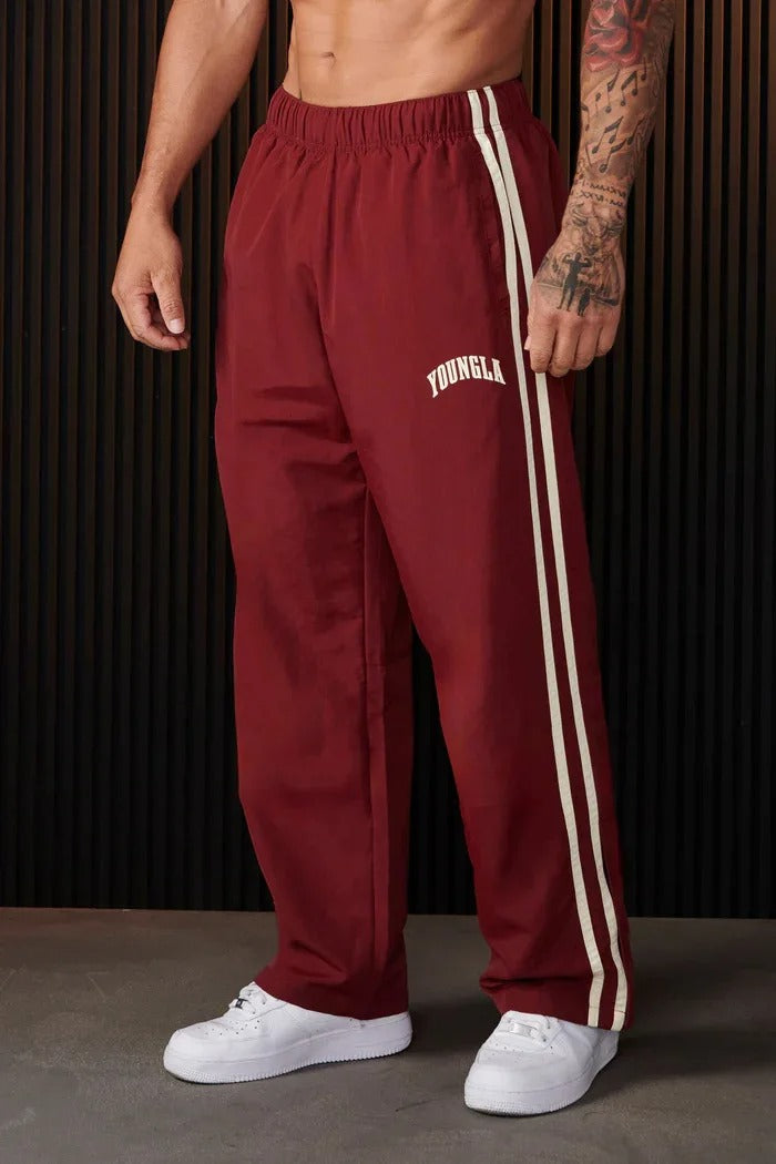 Men's Baggy Double Stripes Detail Jogger Pants | Drawstring