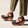 Women's Elegant Closed Toe Ankle Strap Sandals | Wedge Heel