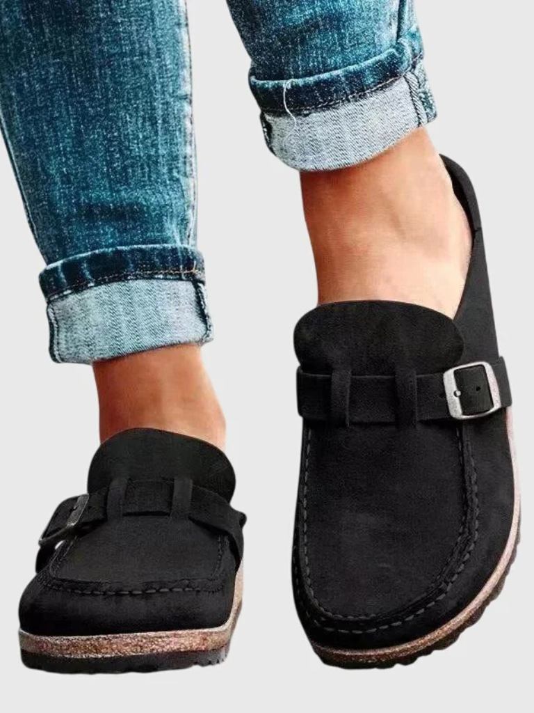 Women's Casual Buckle Detail Slip On Clogs | Orthopedic
