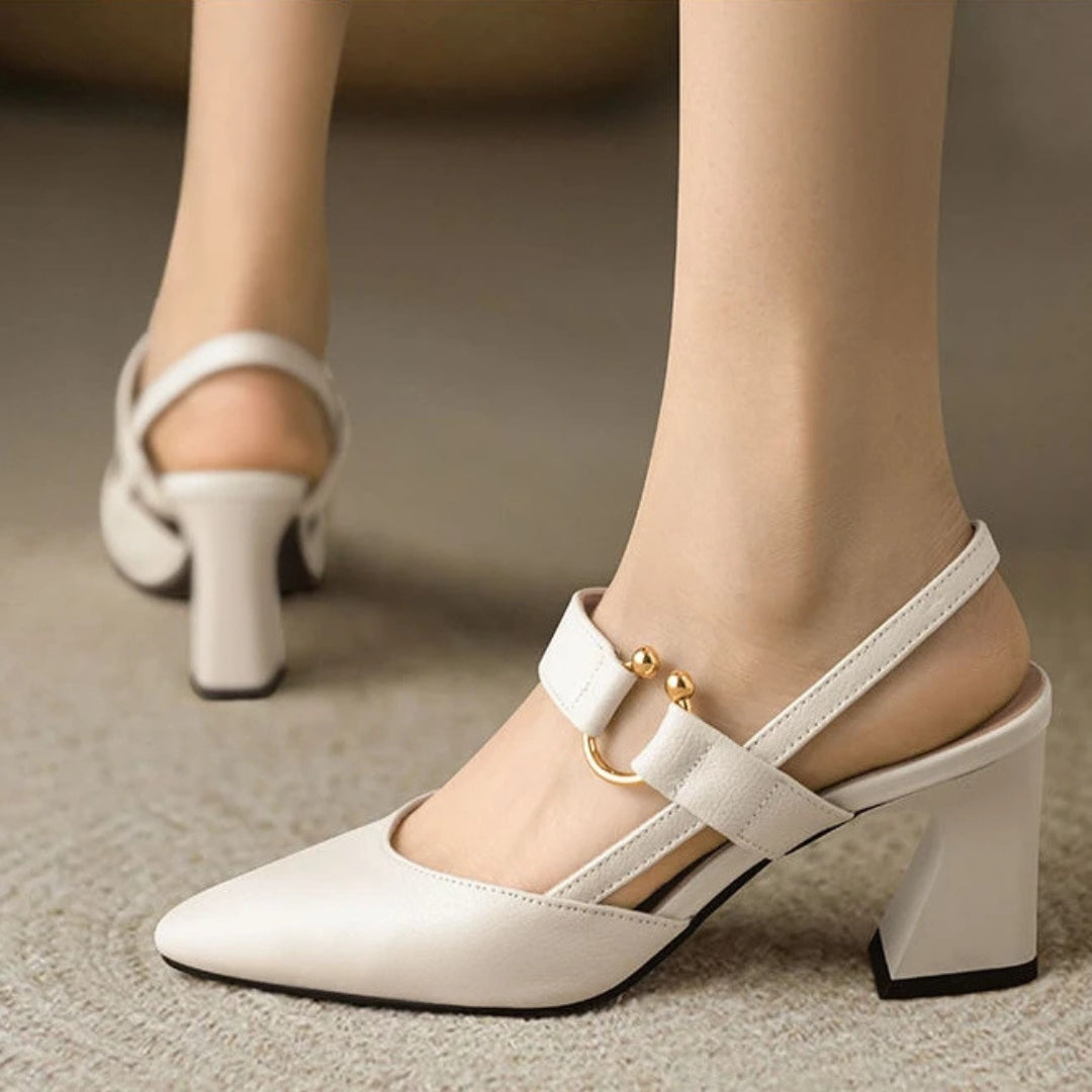 Women's Elegant Slingback Pointed Toe Heels | Orthopedic