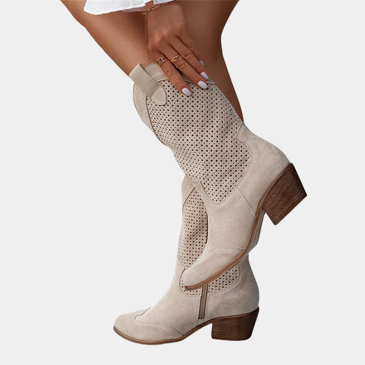 Women's Casual Cowboy Style Side Zip Boots | Orthopedic