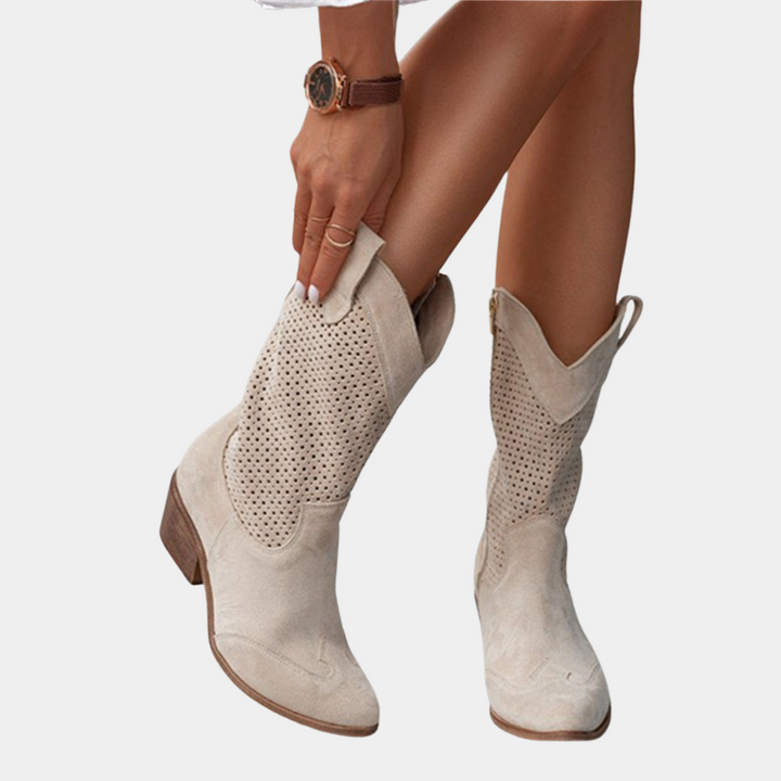 Women's Casual Cowboy Style Side Zip Boots | Orthopedic