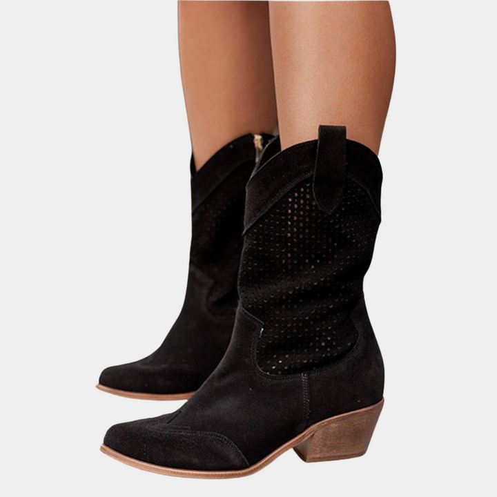 Women's Casual Cowboy Style Side Zip Boots | Orthopedic