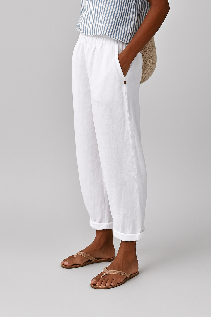 Women's Summer Casual Pants With Side Pockets | Tapered Leg