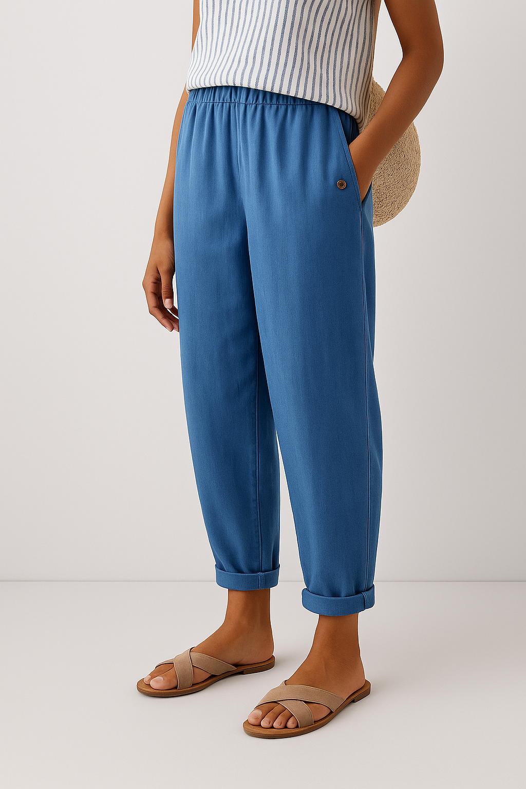 Women's Summer Casual Pants With Side Pockets | Tapered Leg