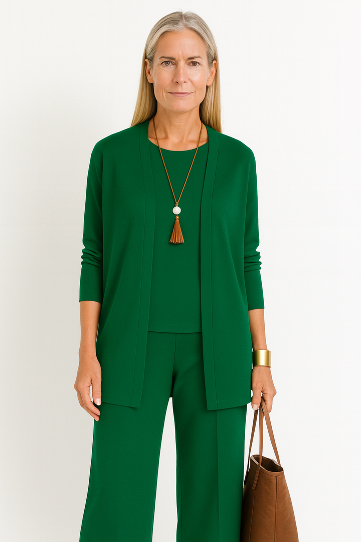 Women's Elegant Solid Color Work Co-Ord Set | 3-Piece